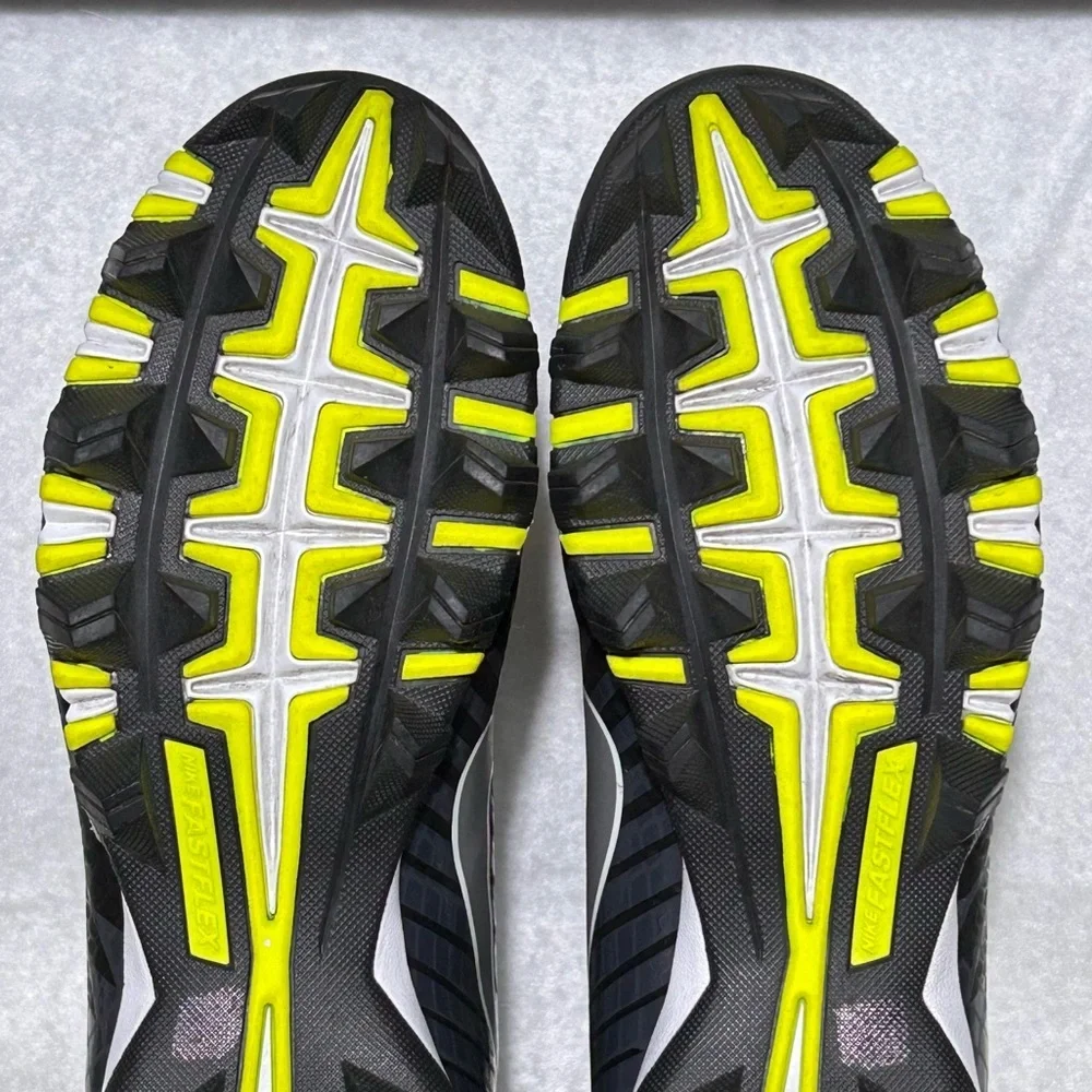 Nike Strike Shark Mens Black/White/Grey Hi-Top Football Cleats Shoes SZ 10